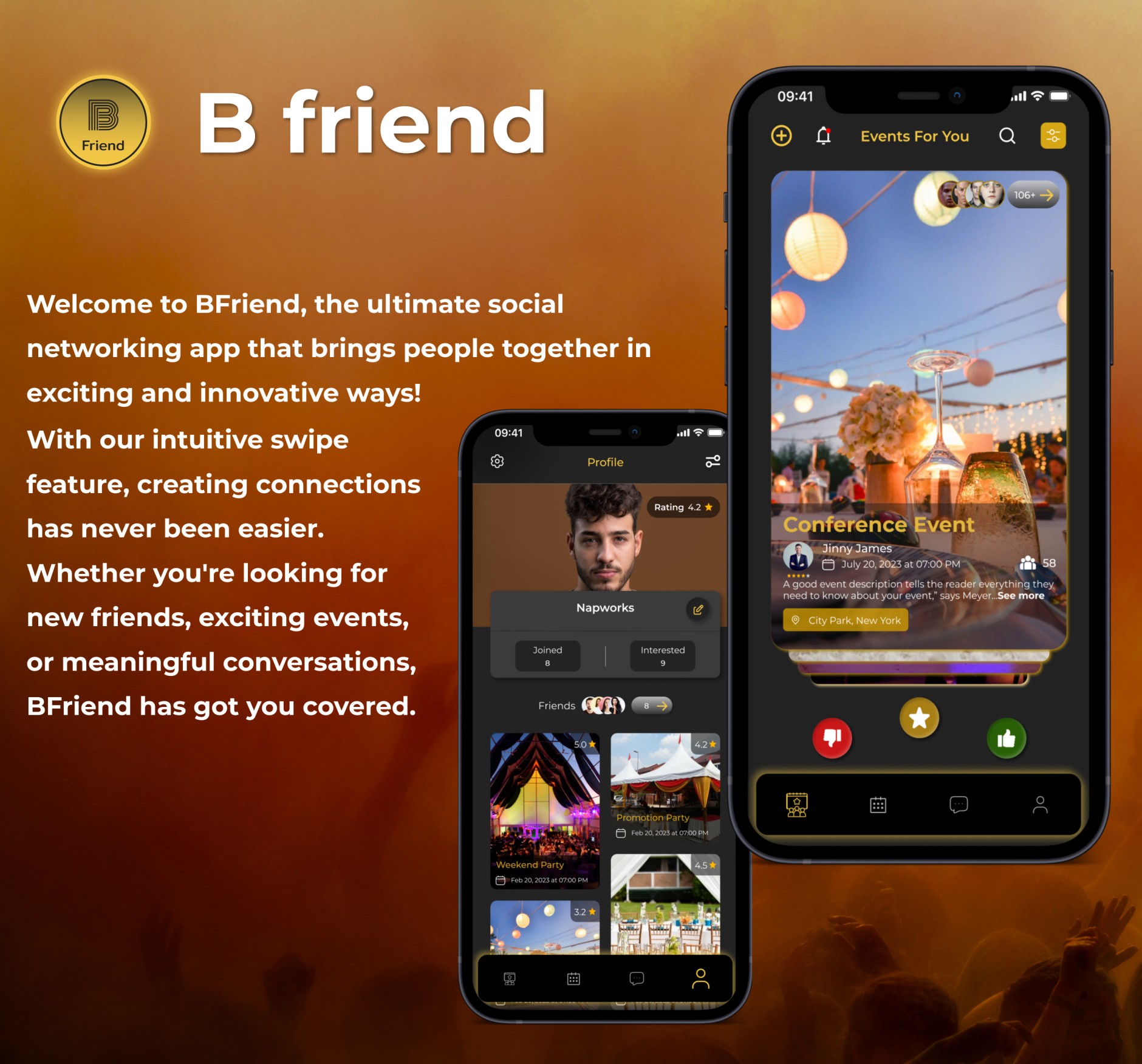 Bfriend discover events